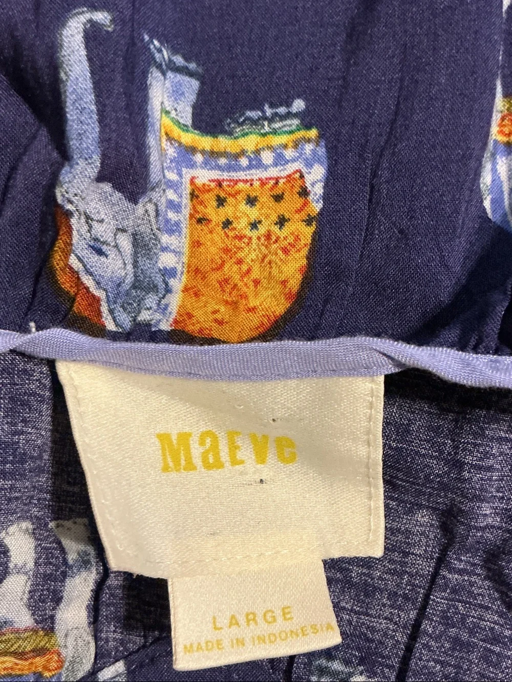 Maeve Navy One-Piece Bodysuit with Colorful Elephant Motif